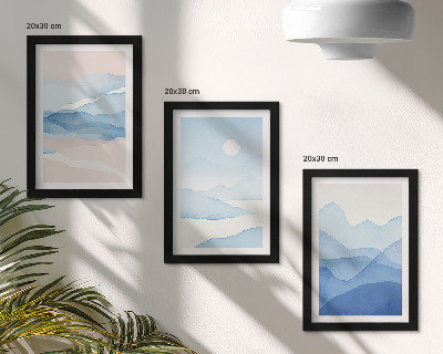 Fotowand Blaue und rosa Berglandschaften in Aquarell