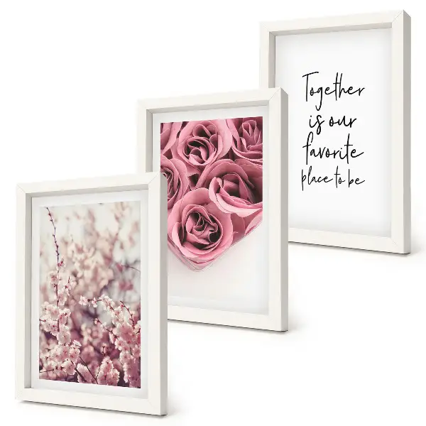 Fototapete mit Blumen, Rosensträußen und handgeschriebener Inschrift
