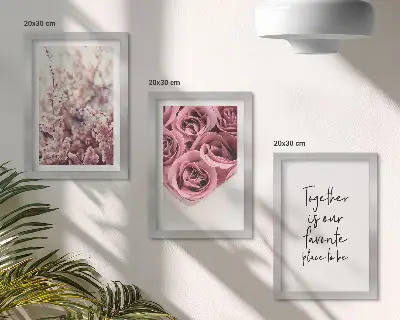 Fototapete mit Blumen, Rosensträußen und handgeschriebener Inschrift
