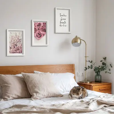 Fototapete mit Blumen, Rosensträußen und handgeschriebener Inschrift