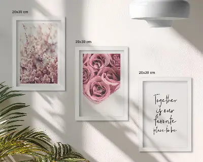 Fototapete mit Blumen, Rosensträußen und handgeschriebener Inschrift