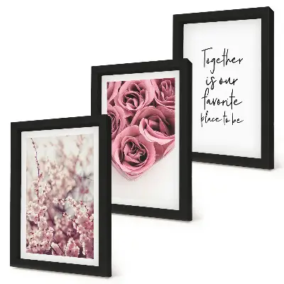 Fototapete mit Blumen, Rosensträußen und handgeschriebener Inschrift