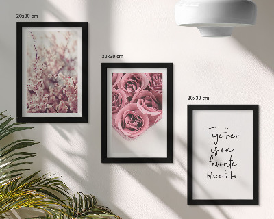 Fotowand Blumen und Rosensträuße mit einer handgeschriebenen Inschrift