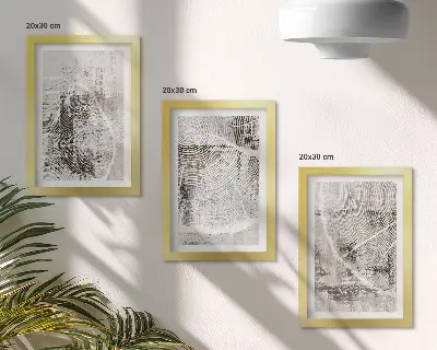 Bilderwand mit Holzmaserungen in Grau- und Weißtönen