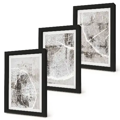 Bilderwand mit Holzmaserungen in Grau- und Weißtönen
