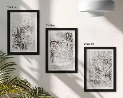 Bilderwand mit Holzmaserungen in Grau- und Weißtönen