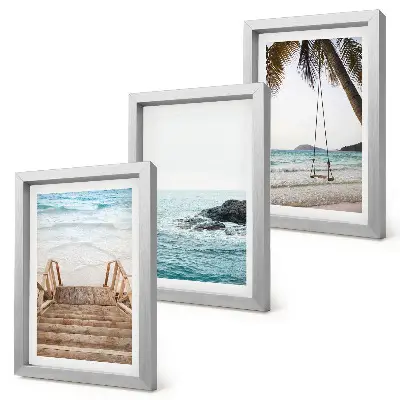 Fotowand Treppe zum Strand mit Meerblick und Palmenschaukel