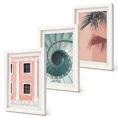 Fotowand mit Architektur in Pastelltönen und Spiralmuster