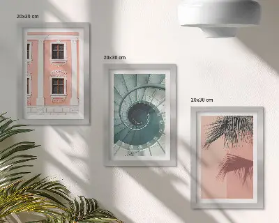 Fotowand mit Architektur in Pastelltönen und Spiralmuster