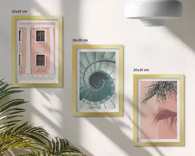 Fotowand mit Architektur in Pastelltönen und Spiralmuster