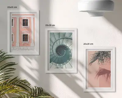 Fotowand mit Architektur in Pastelltönen und Spiralmuster