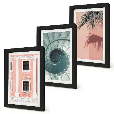 Fotowand mit Architektur in Pastelltönen und Spiralmuster