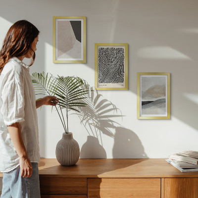 Bilderwand Abstrakte Muster in Beige- und Grautönen
