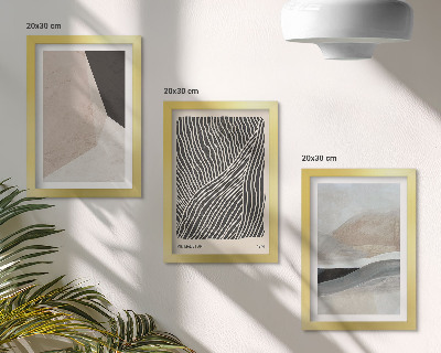 Bilderwand Abstrakte Muster in Beige- und Grautönen