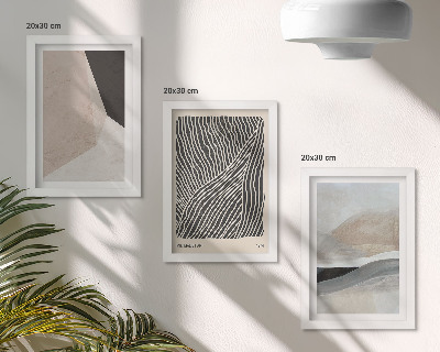 Bilderwand Abstrakte Muster in Beige- und Grautönen