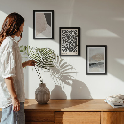 Bilderwand Abstrakte Muster in Beige- und Grautönen