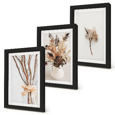 Bilderset mit rahmen Blumen und Zweige im minimalistischen Naturstil