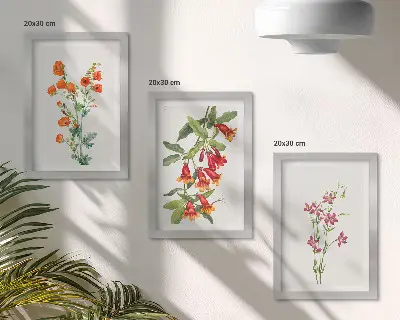 Fototapete mit Vintage-Retro-Blumenmalerei