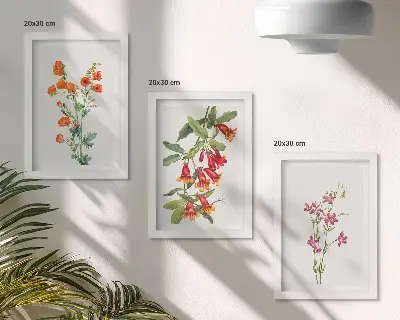 Fototapete mit Vintage-Retro-Blumenmalerei