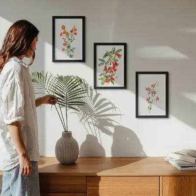 Fototapete mit Vintage-Retro-Blumenmalerei