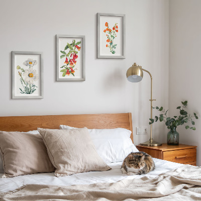 Bilderwand Blumenkompositionen im Retro-Vintage-Stil