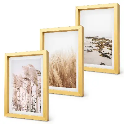 Bilderwand mit Pampasgrasfeldern und einem Boho-Strand