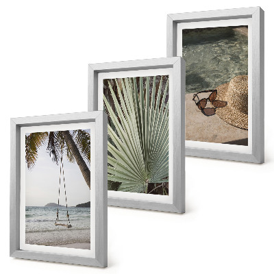 Bilderset mit rahmen Strandurlaub mit Palmenschaukel
