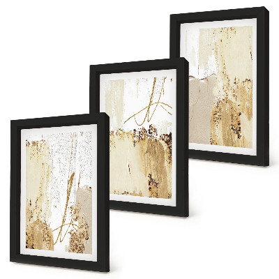 Bilderwand Abstrakte Muster in Beige- und Weißtönen