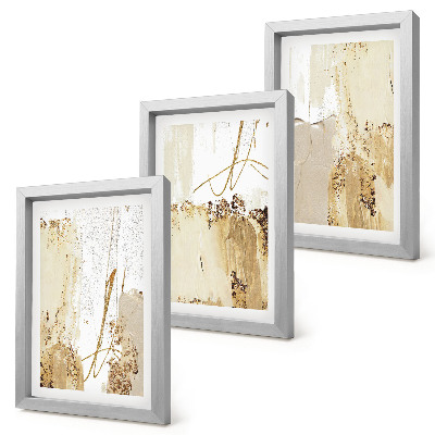 Bilderwand Abstrakte Muster in Beige- und Weißtönen