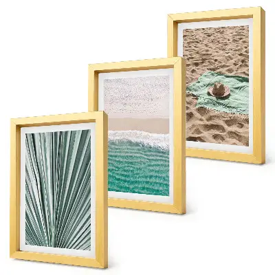 Bilderset mit Rahmen sommerliche Strandansichten am Meer