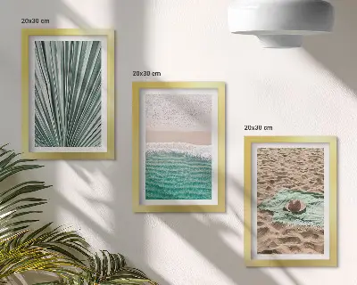 Bilderset mit Rahmen sommerliche Strandansichten am Meer