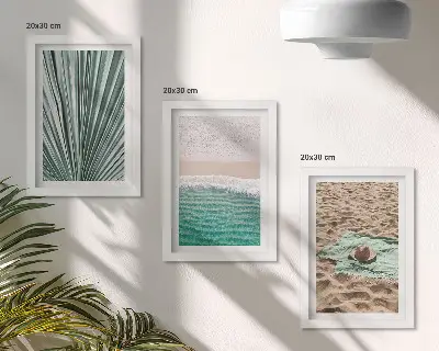 Bilderset mit Rahmen sommerliche Strandansichten am Meer