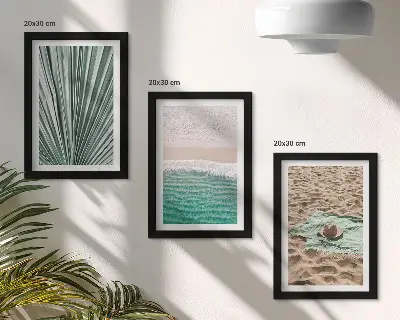 Bilderset mit Rahmen sommerliche Strandansichten am Meer