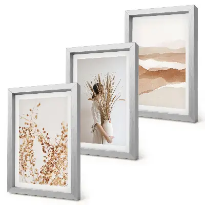 Bilderwand mit botanischen Motiven im abstrakten rustikalen Boho-Stil