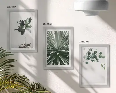 Fotowand mit Grünpflanzen im minimalistischen Stil