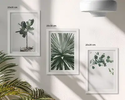 Fotowand mit Grünpflanzen im minimalistischen Stil