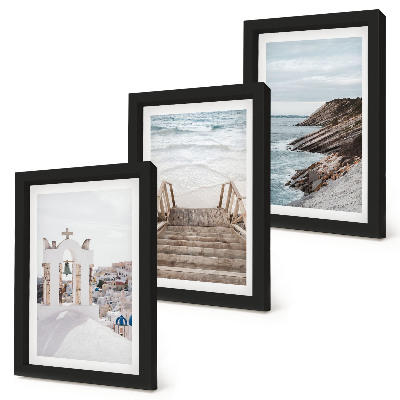 Bilderwand Blick auf das Meer und die Architektur von Santorin vor dem Himmel