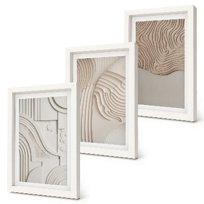Fotowand Abstrakte Muster in Beige- und Weißtönen
