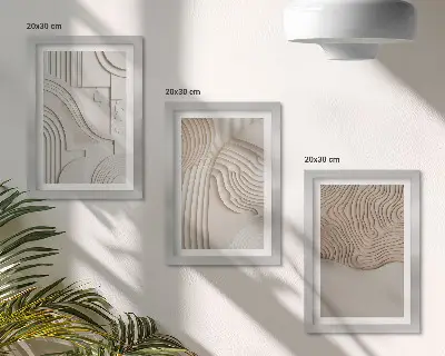 Fotowand mit abstrakten Mustern in Beige- und Weißtönen