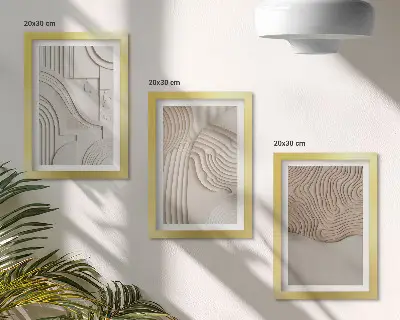 Fotowand mit abstrakten Mustern in Beige- und Weißtönen