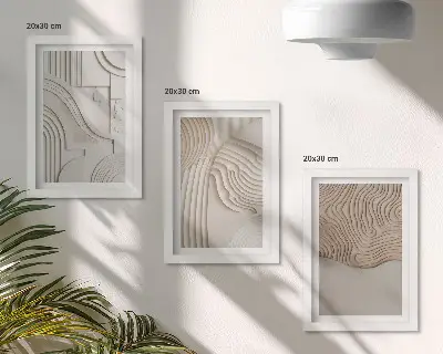 Fotowand mit abstrakten Mustern in Beige- und Weißtönen