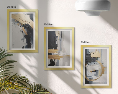 Bilderwand Abstrakte Gemäldekompositionen in Schwarzweiß