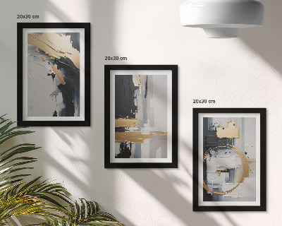 Bilderwand Abstrakte Gemäldekompositionen in Schwarzweiß