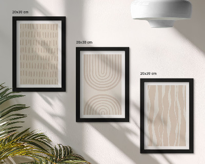 Bilderset mit rahmen Abstrakte Muster in Beige- und Weißtönen