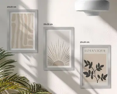 Fototapete abstrakte Muster mit floralen Akzenten in neutralen Farben