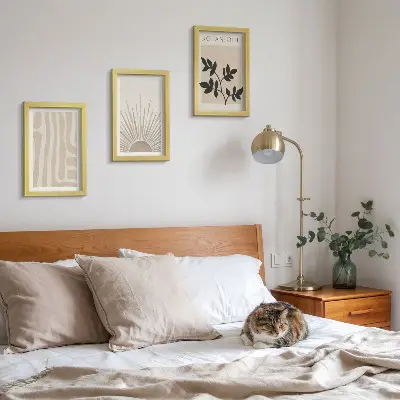 Fototapete abstrakte Muster mit floralen Akzenten in neutralen Farben