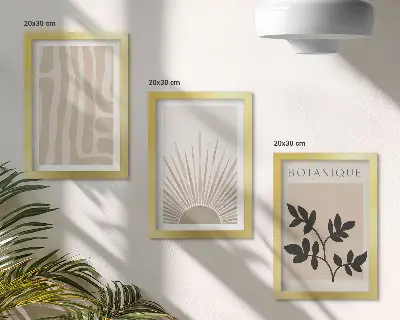 Fototapete abstrakte Muster mit floralen Akzenten in neutralen Farben