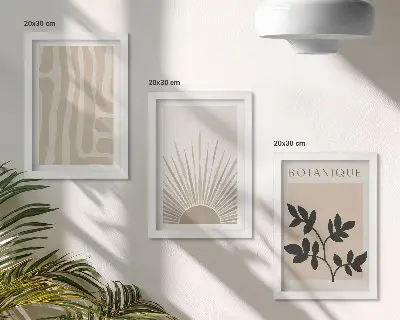 Fototapete abstrakte Muster mit floralen Akzenten in neutralen Farben