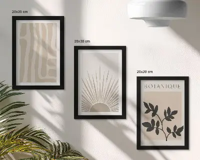 Fototapete abstrakte Muster mit floralen Akzenten in neutralen Farben