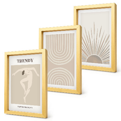 Bilderwand Pastellfarbene Poster, modische Boho-Abstraktionen